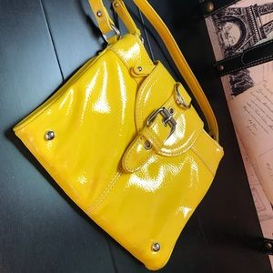 Glossy Yellow Nine West Crossbody Bag!!